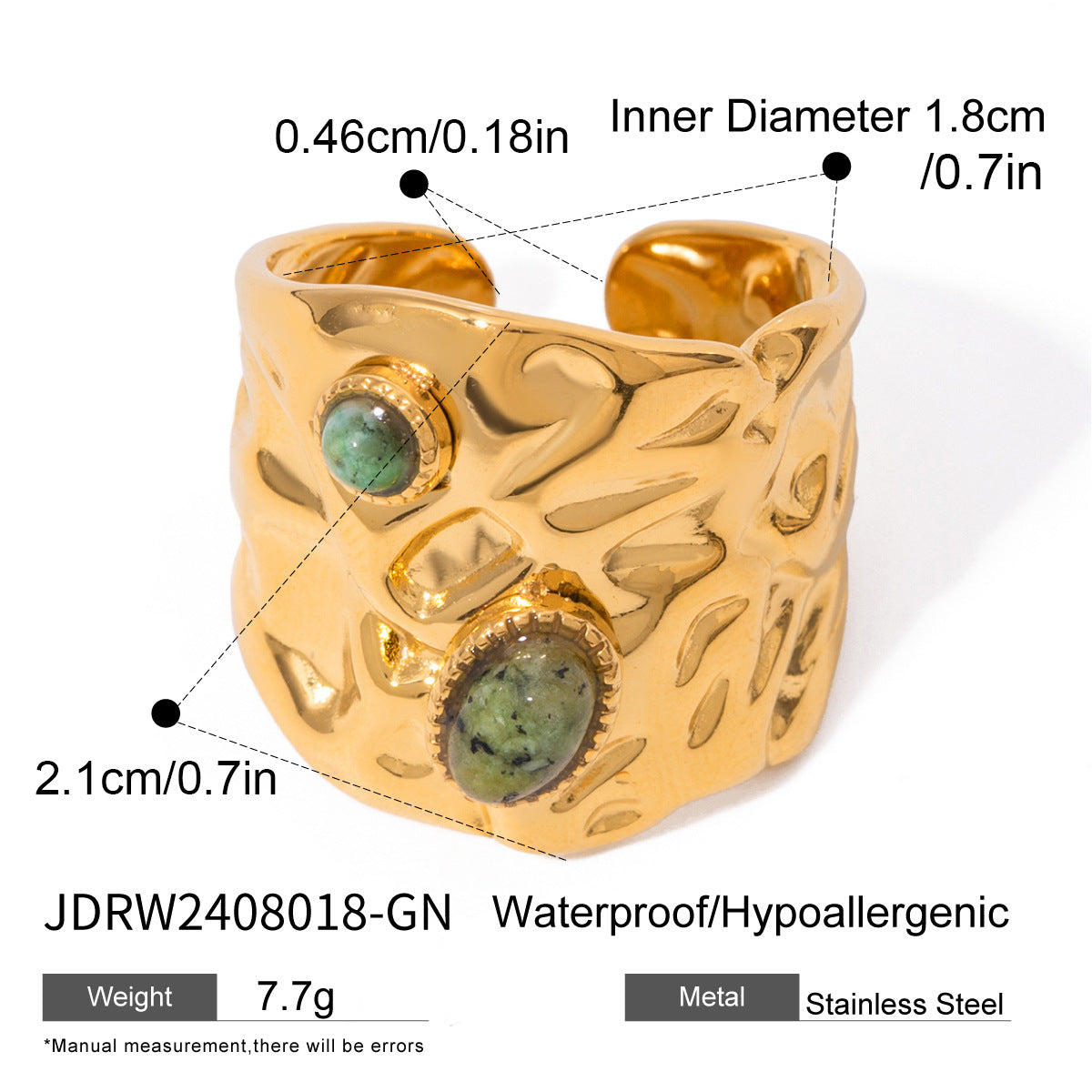 Steel Turquoise Open High-grade Titanium Hand Rings