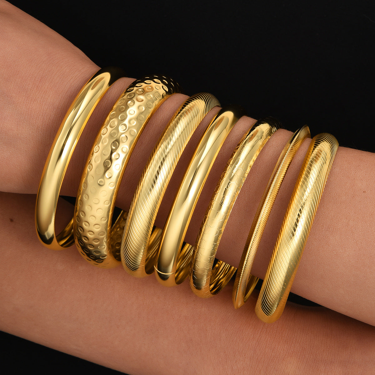 Leaves Glossy Irregular With Personality Stripes Bracelets