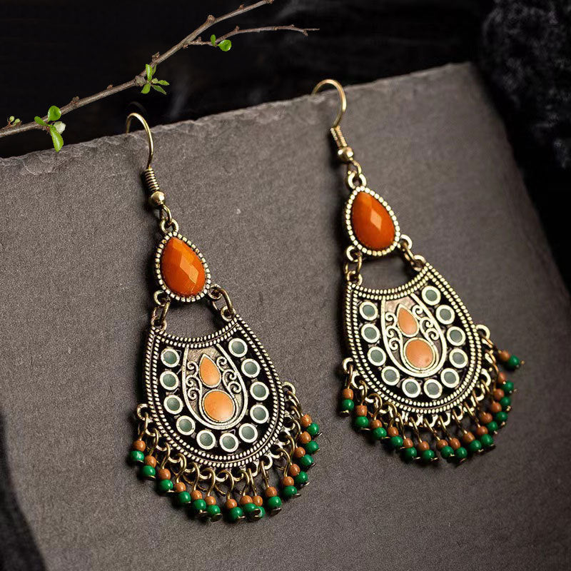 Ethnic Style Long Fringe Exotic Holiday Trip Earrings