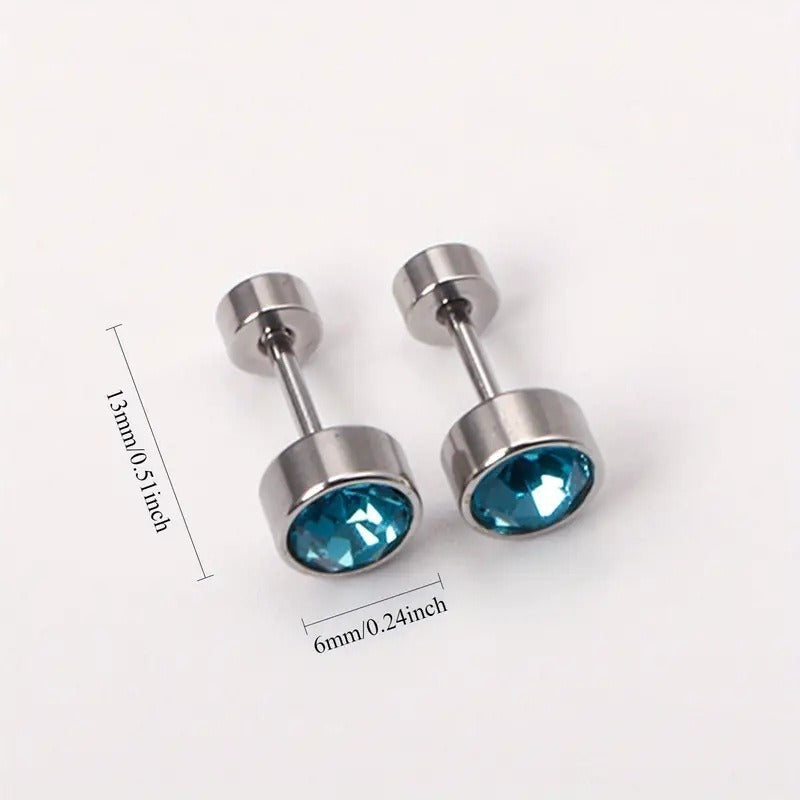 Stainless Steel Diamond Cup Car Plug Ear Bone Seconds Stud Earrings