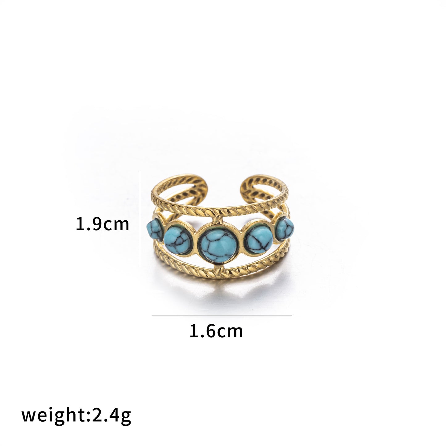 Wind Golden Stainless Steel High-grade Open Rings