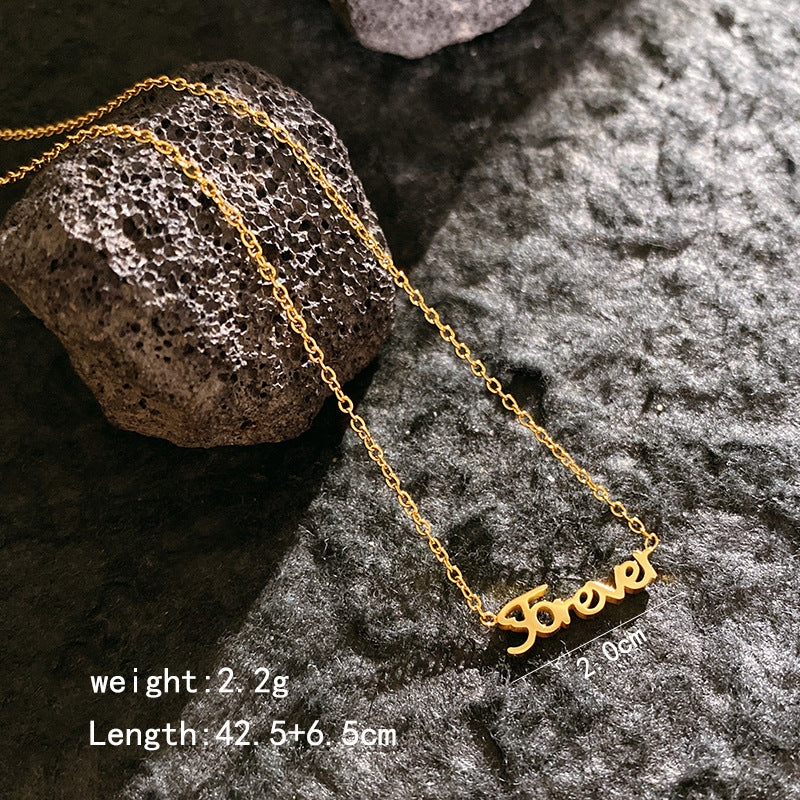 Steel Stainless Dear English Letter Personality Necklaces