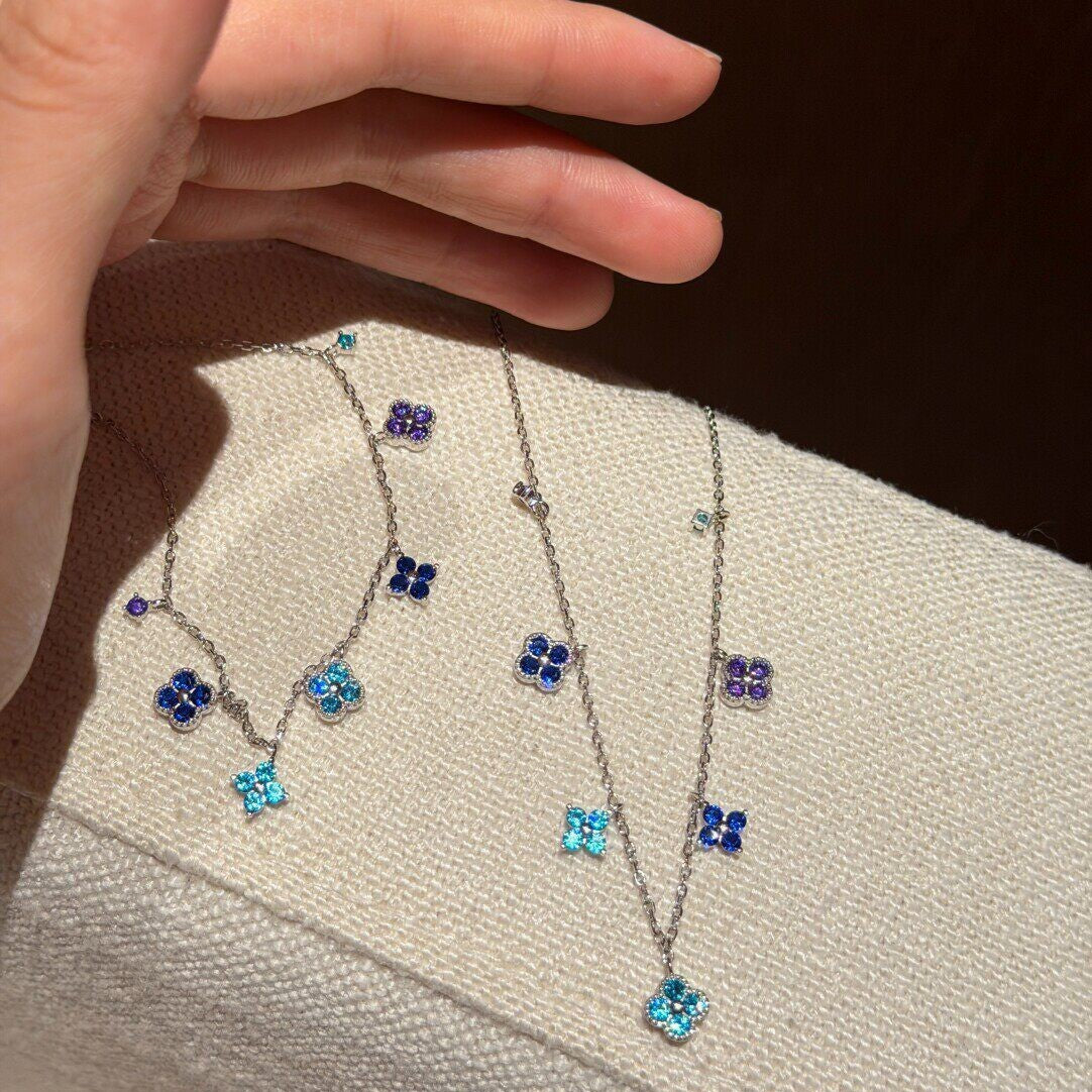 Women's Colorful Dopamine Lucky Four-leaf Clover Fashion French Entry Lux Twin Bracelet