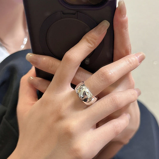 Fashion Personality Wide Edge Creative Five-pointed Star Color Matching Commuter Ring