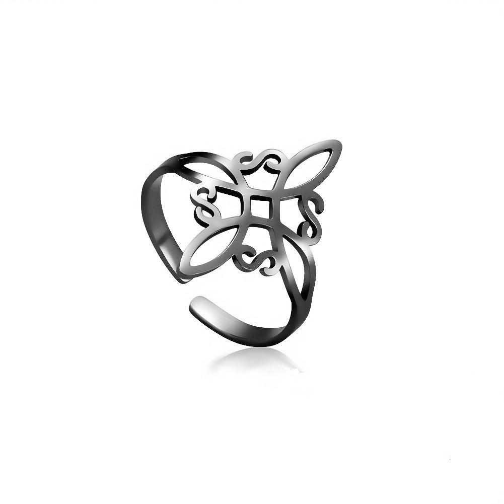 Simple Temperament Entry Lux Alloy Witch Knot Couple Rings