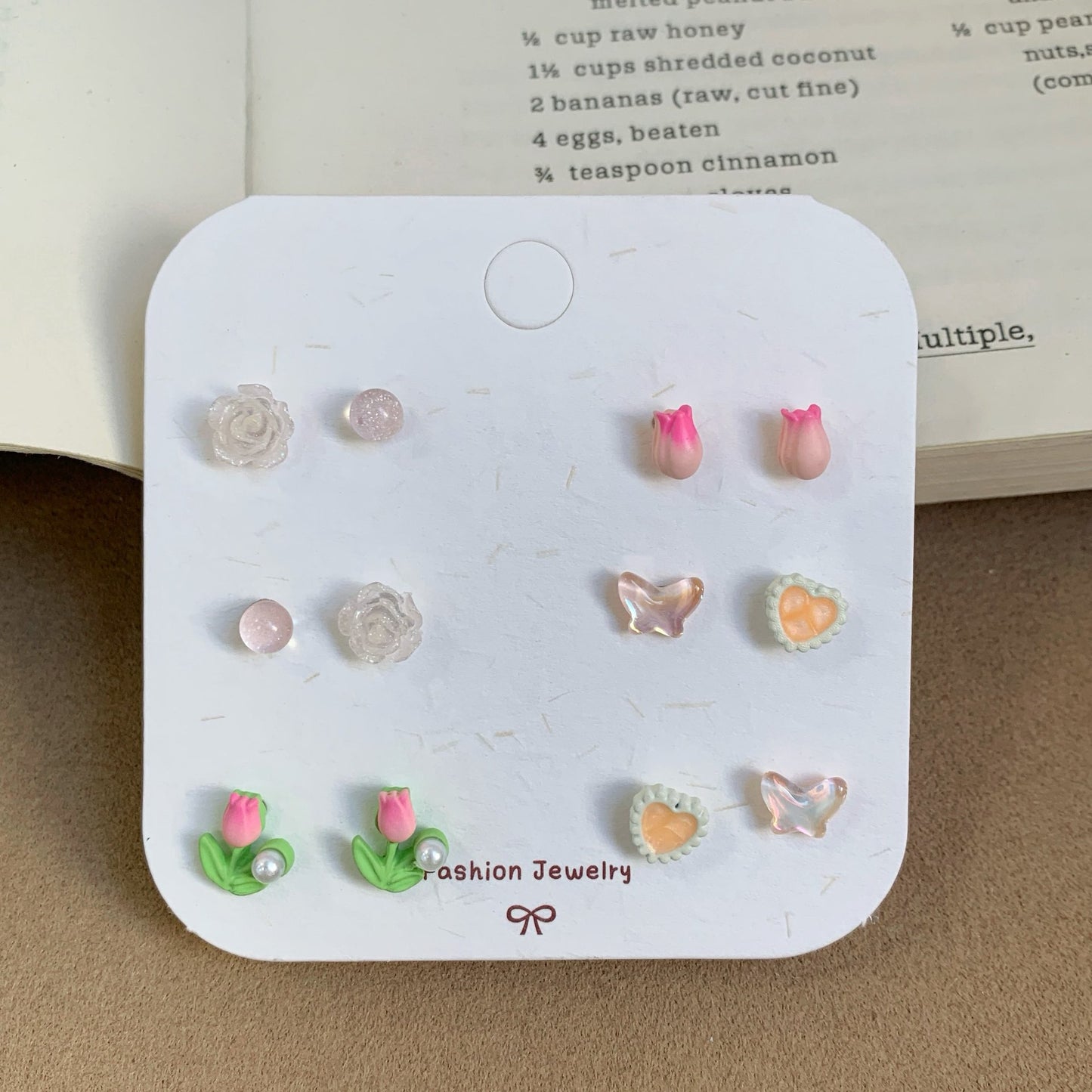 Women's Fresh Small Ear No Repeat Week Collection Sier Needle Exquisite Rings