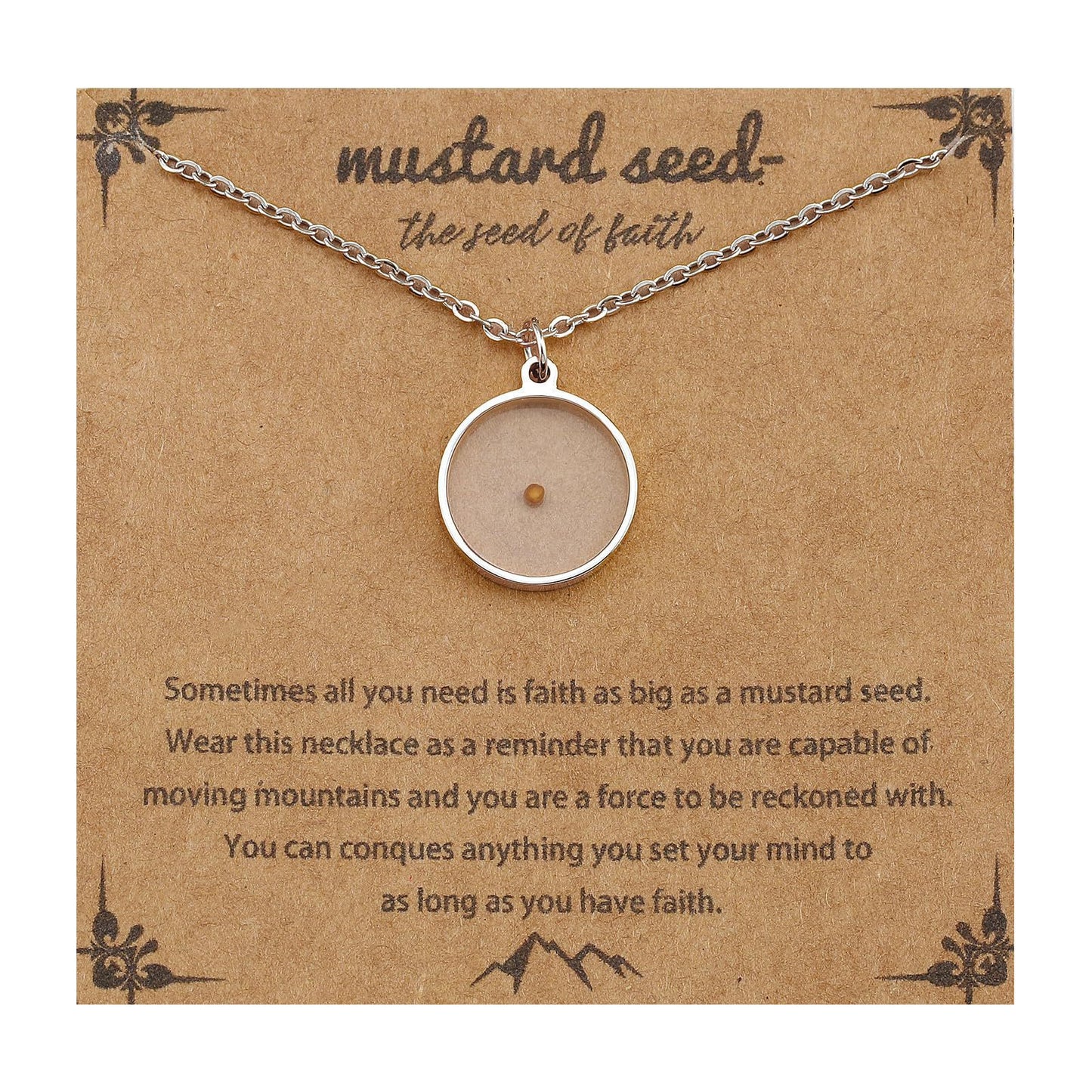 Women's & Men's Cabbage Seed Oval Stainless Steel Couple Necklaces