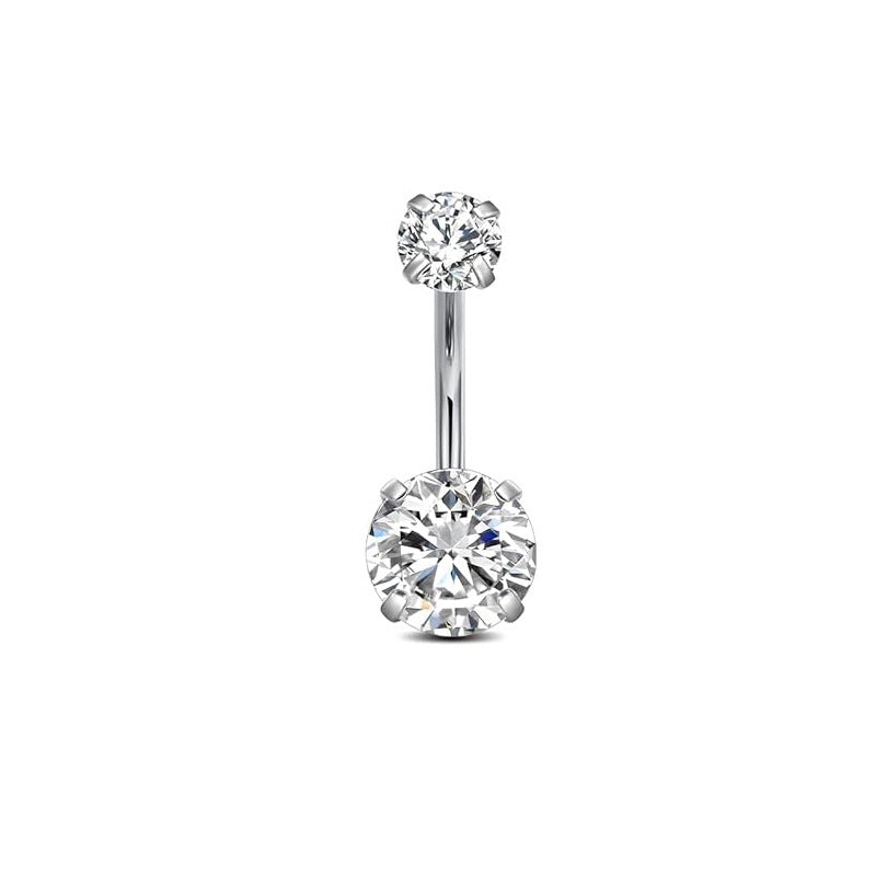 Stainless Steel Navel Combination Butterfly Zircon Decoration Belly Stud Earrings