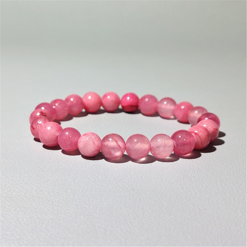 Little Female Persian Jade Round Beads Finger Twist Bracelet