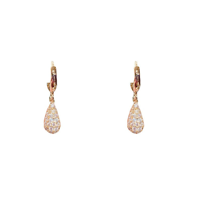 Women's High-grade Fashion Zircon Water Drop Small Elegant Earrings
