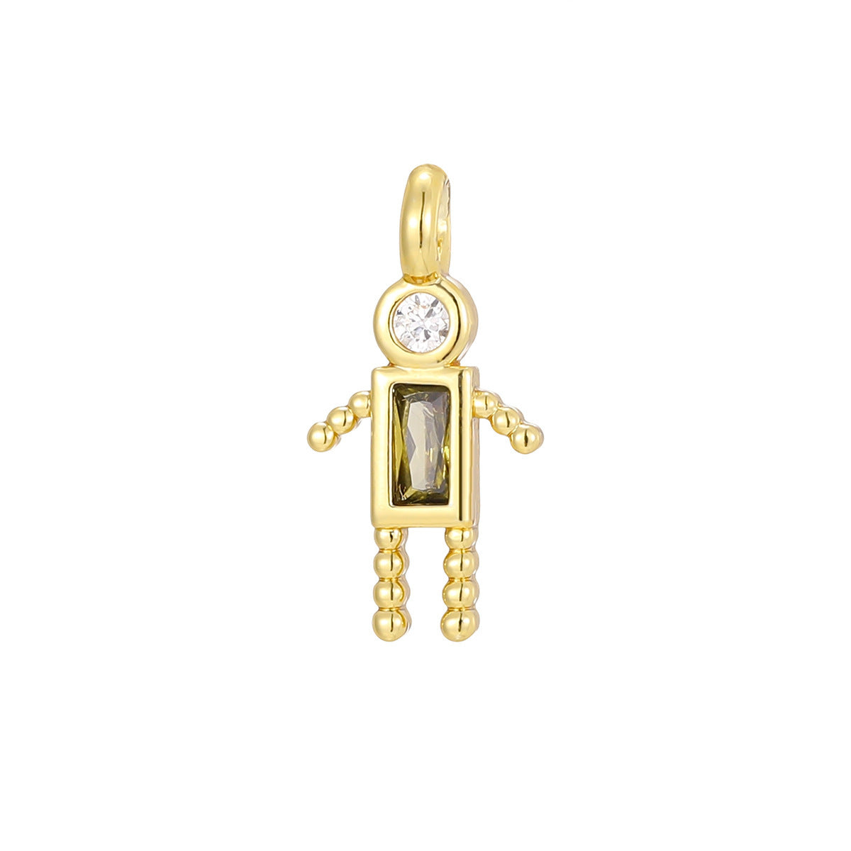Mini For Boys Copper Plated Real Gold Micro Inlaid Zircon Pendants