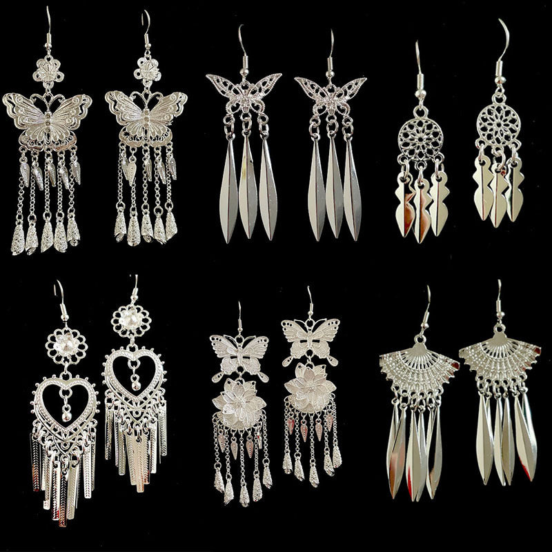 Style Ethnic Retro Minority Design Long Earrings