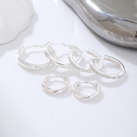 Women's Sier Clip Fashion Simple Inlaid Synthetic Rings