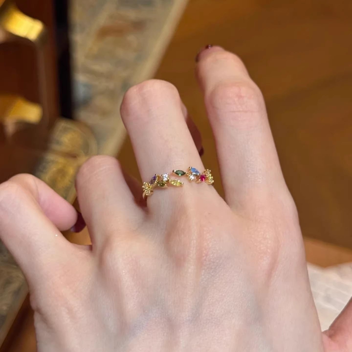 Zircon Simple Female Opening Adjustable Index Finger Light Luxury Rings