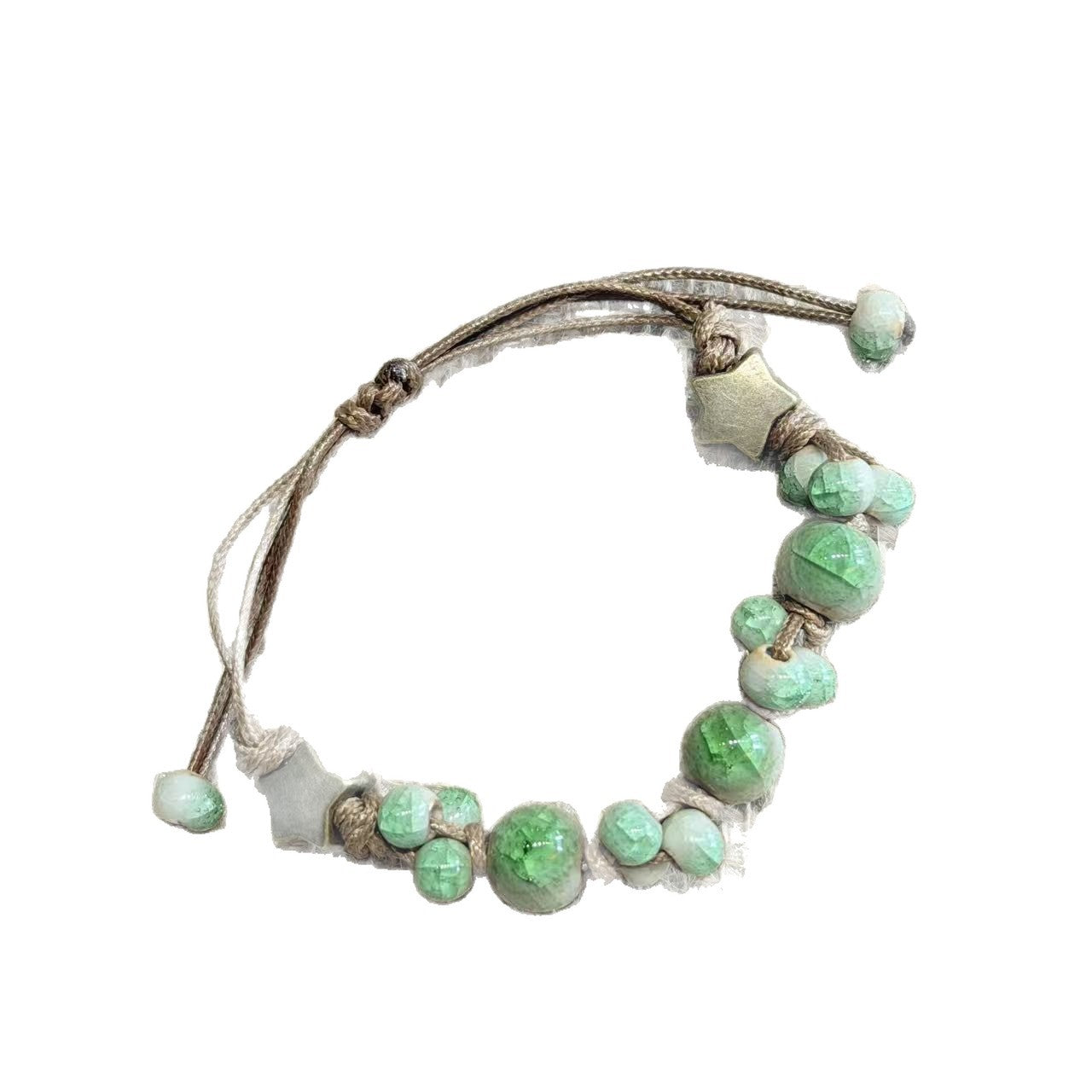 Ceramic Ice Crack Couple Hand-knitted Rope Girlfriends Gift Travel Commemorative Bracelet