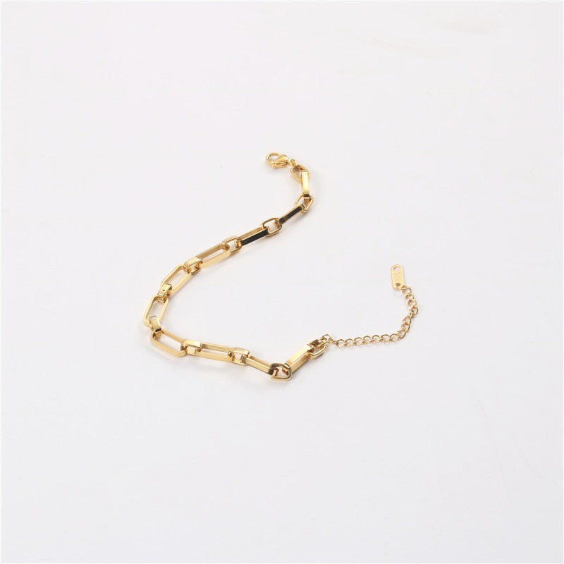 Love Female Designer Design Cold Style Titanium Steel Gold-plated Bracelet