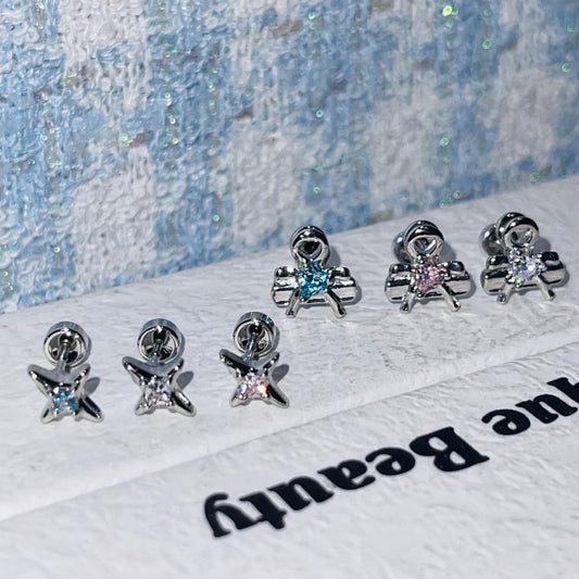 Clip Zircon Ear Bone Female Titanium Earrings