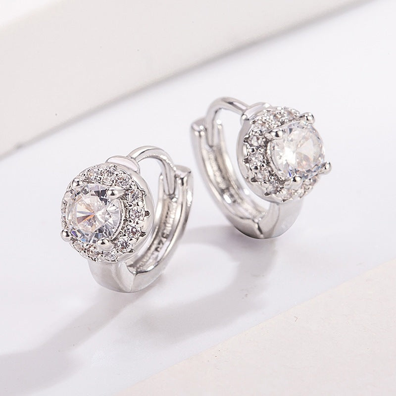 Round Diamond Clip No Need To Take Off Rhinestone Commute Ear Buckle