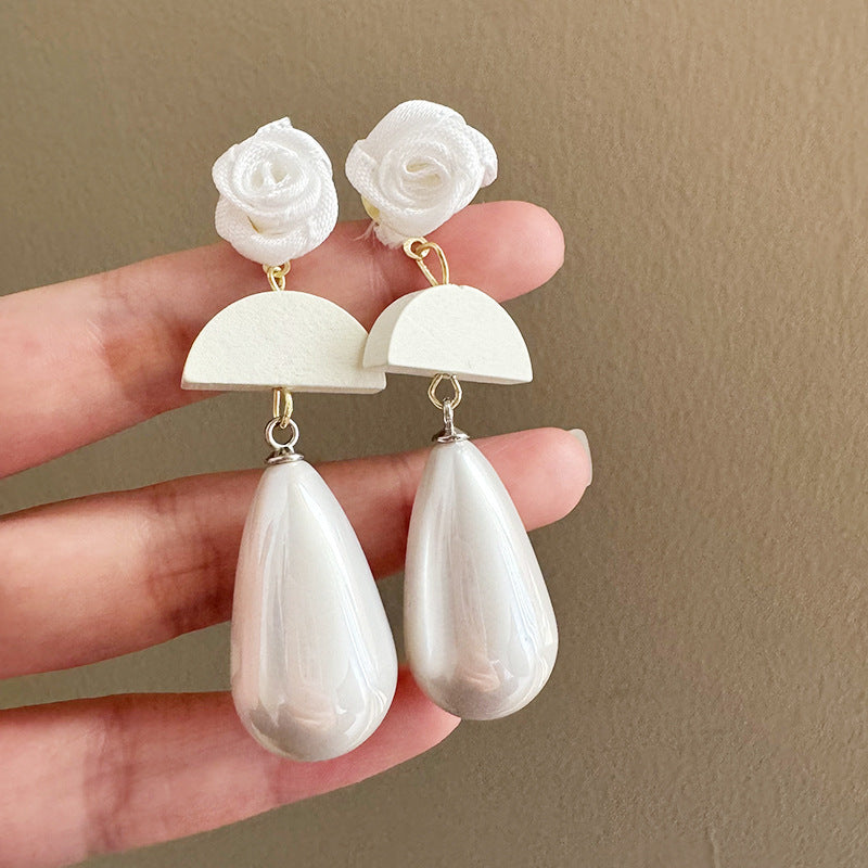 Super Fairy Fresh Mori Sweet Elegance Long Wild Handmade Pearl Earrings
