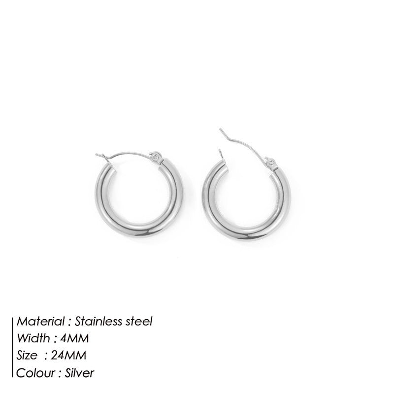 Stainless Steel Female Niche Fashion Hollow Simple Earrings
