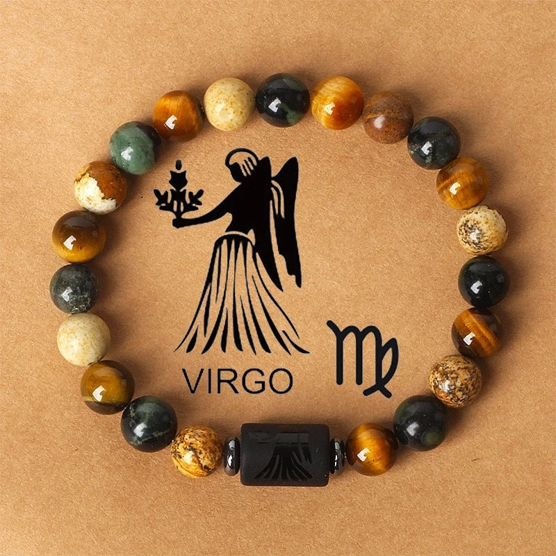 Planets Twee Constellations Natural Stone Blue Black Bracelet