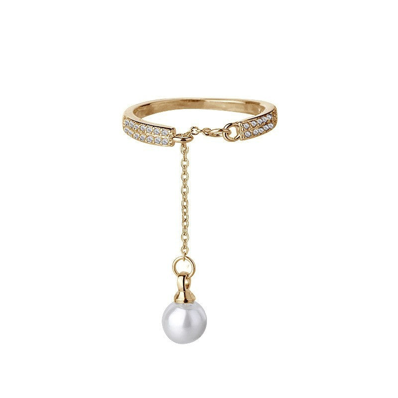 Women's Pearl Open Fashion Temperament Adjustable Single Rings