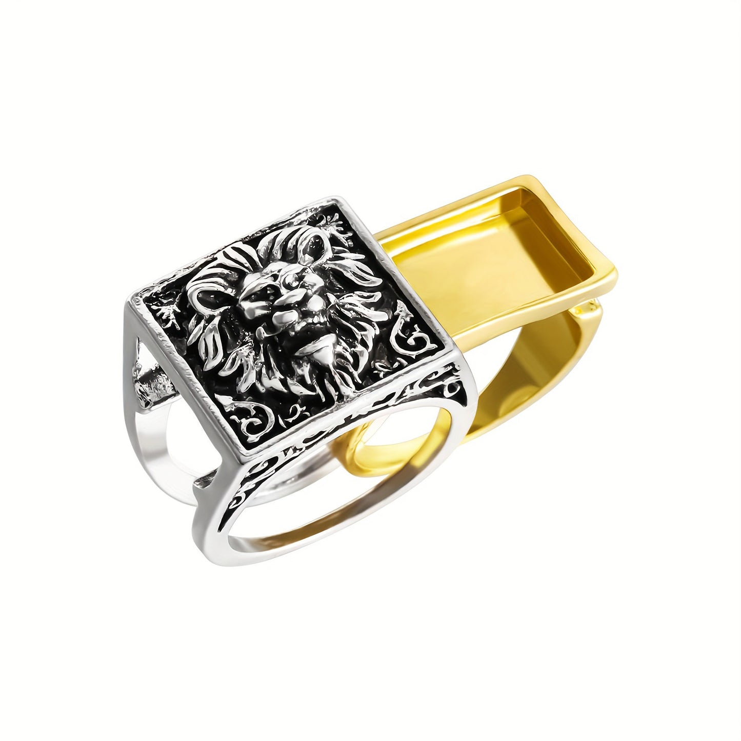 Domineering Lion Set Creative Invisible Storage Rings