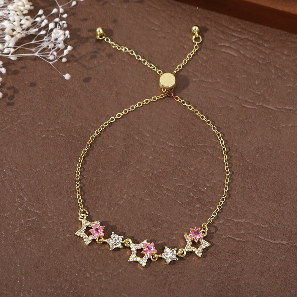 Women's Zircon Temperament Entry Lux Pull Exquisite Bracelet