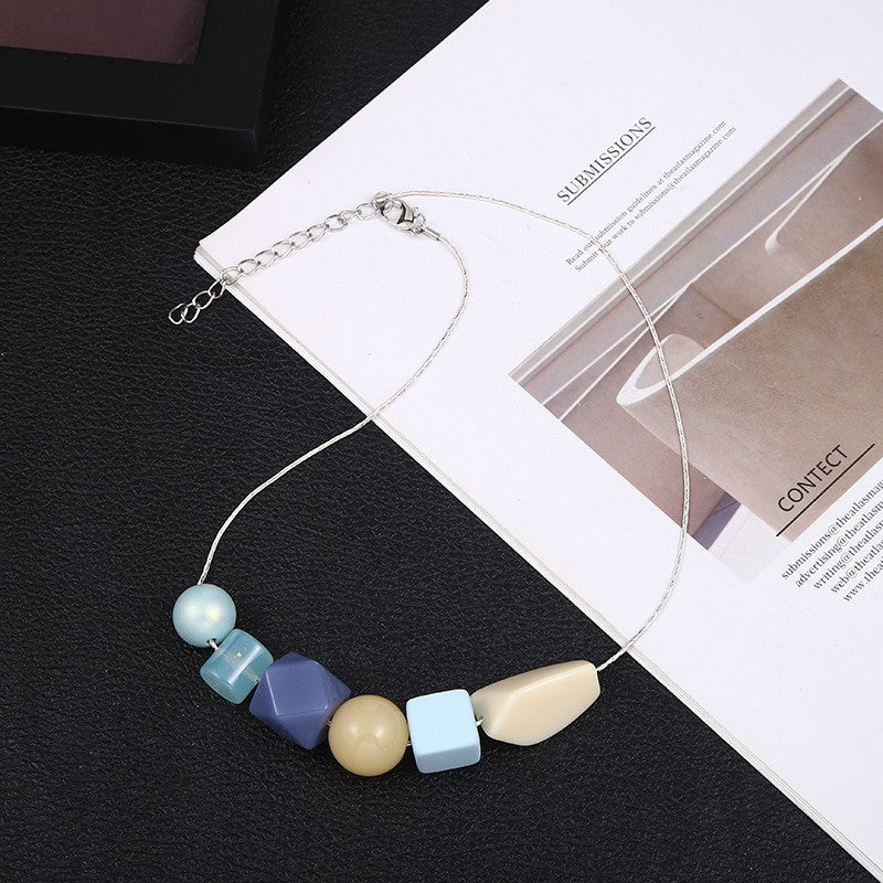 Women's Geometric Beaded Light Luxury Fashion Simple Clavicle Necklaces