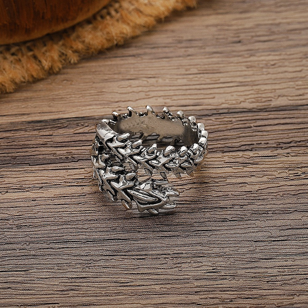 Women's & Men's Punk Backbone Skull Personality Retro With Opening Adjustable Centipede Ring