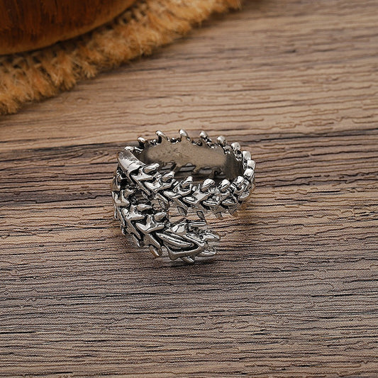 Women's & Men's Punk Backbone Skull Personality Retro With Opening Adjustable Centipede Ring
