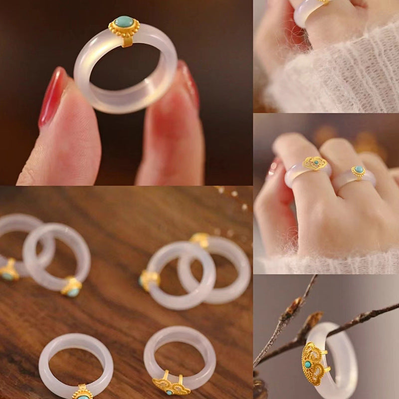 Colored Glaze Cold Style Couple Trendy Female Ring