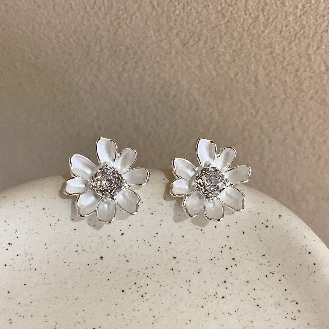 Fresh Sweet Gentle Temperament Versatile Sier Stud Earrings