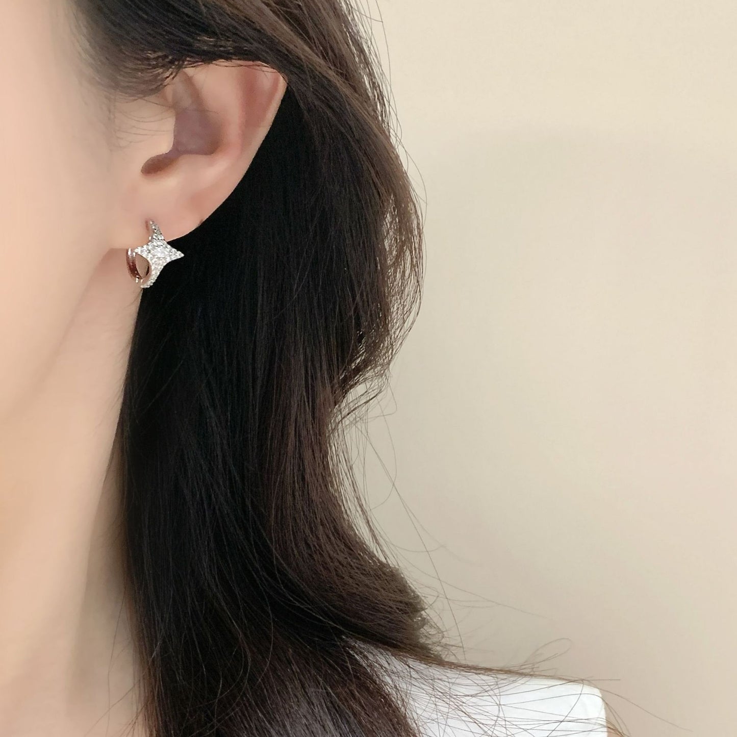 Shiny Female Geometric Simple Temperamental Stacked Ear Clip Rings