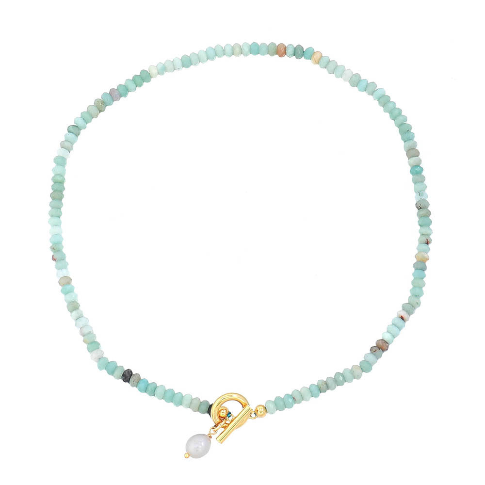 Women's Colored Stone Beaded High-grade Simple Vacation Style Necklace