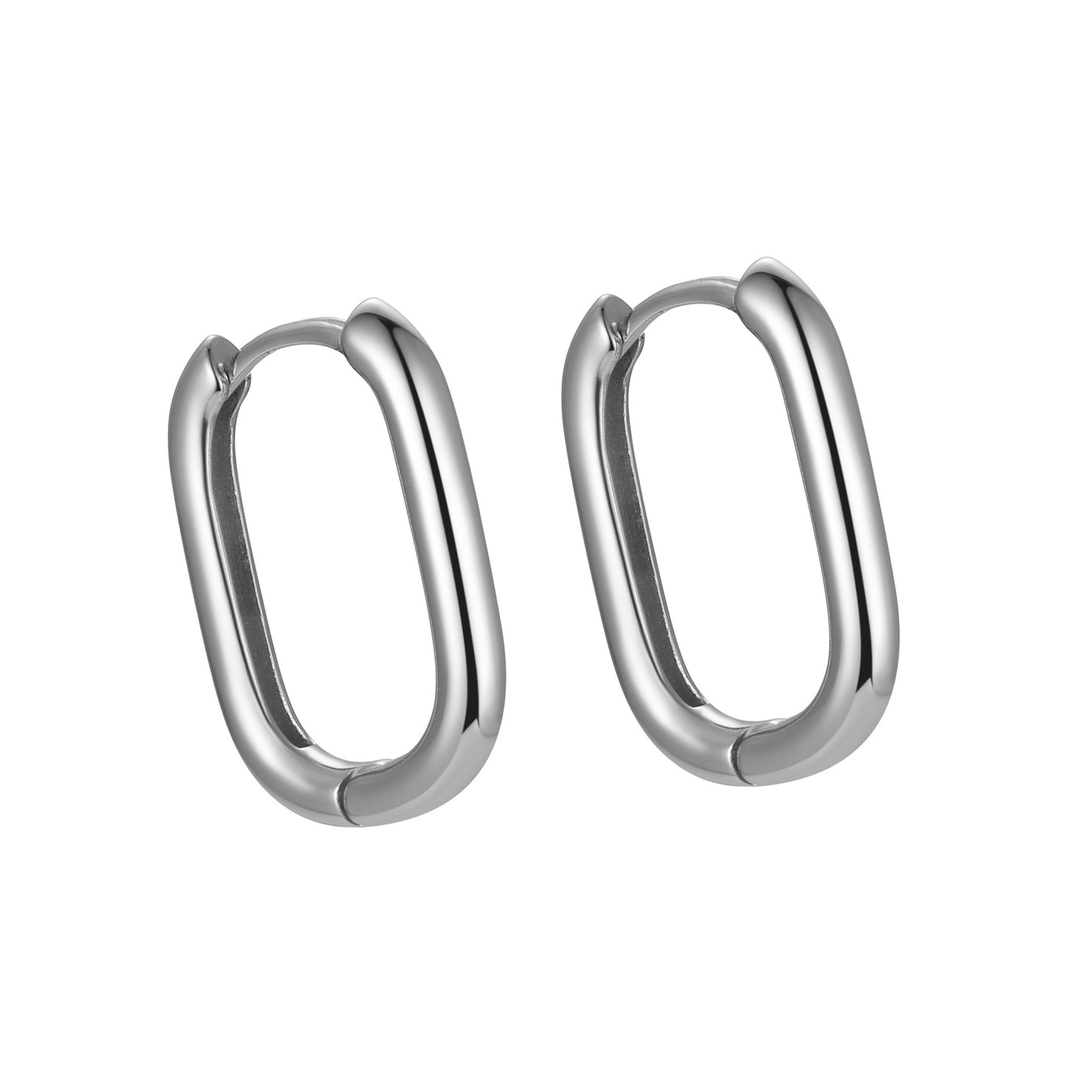 Women's Sterling Sier Rectangular Cylindrical Line Ear Earrings