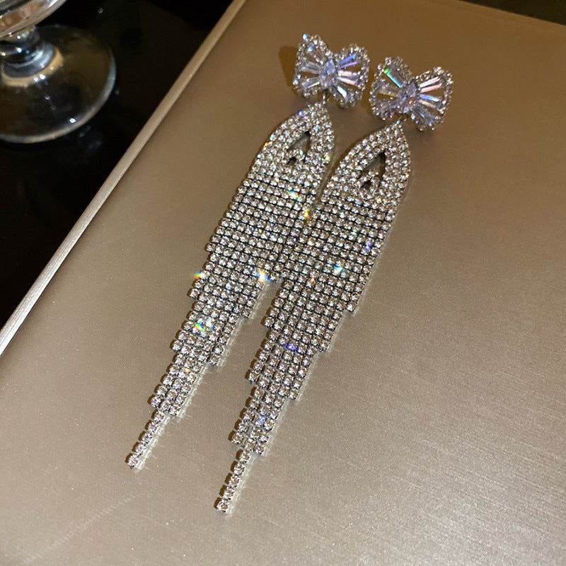 Women's Sier Diamond Tassel Light Luxury High-grade Simple Rings