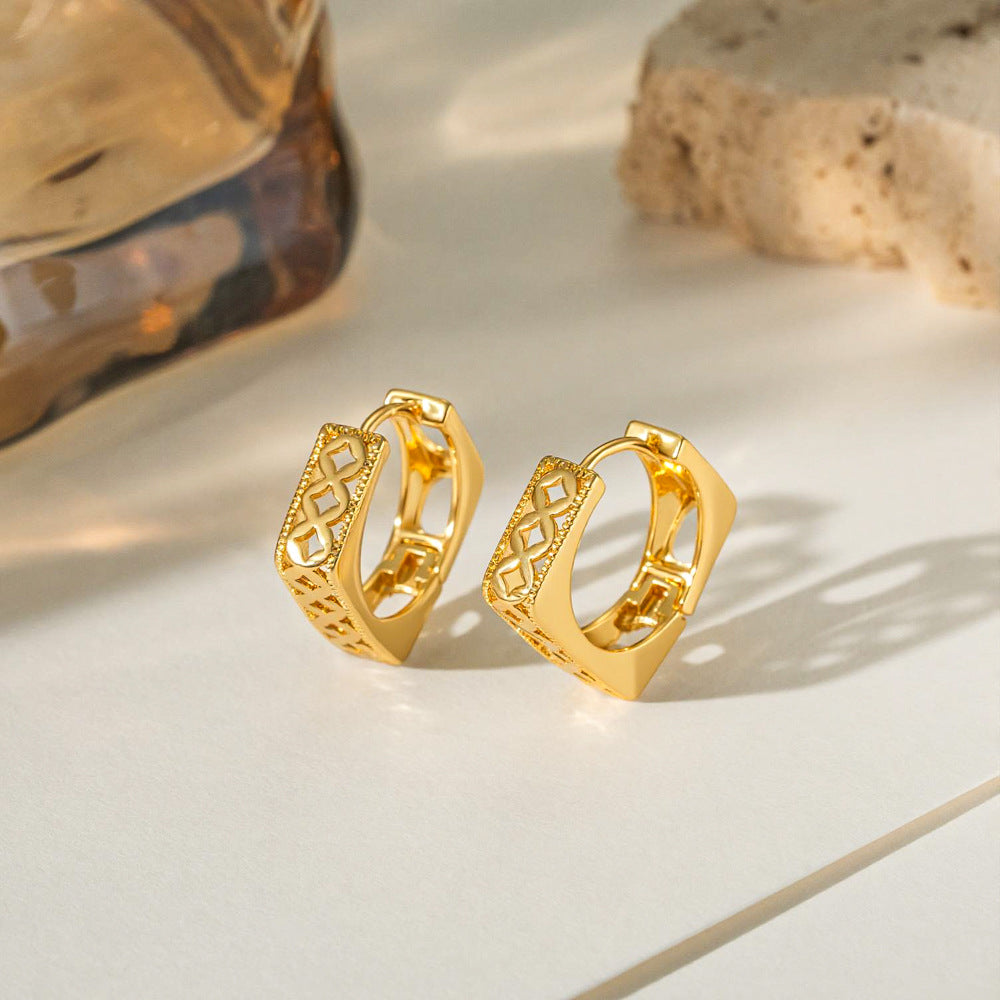 Clip Real Gold Color Protection Hollow Affordable Luxury Fashion Elegant Ear Buckle