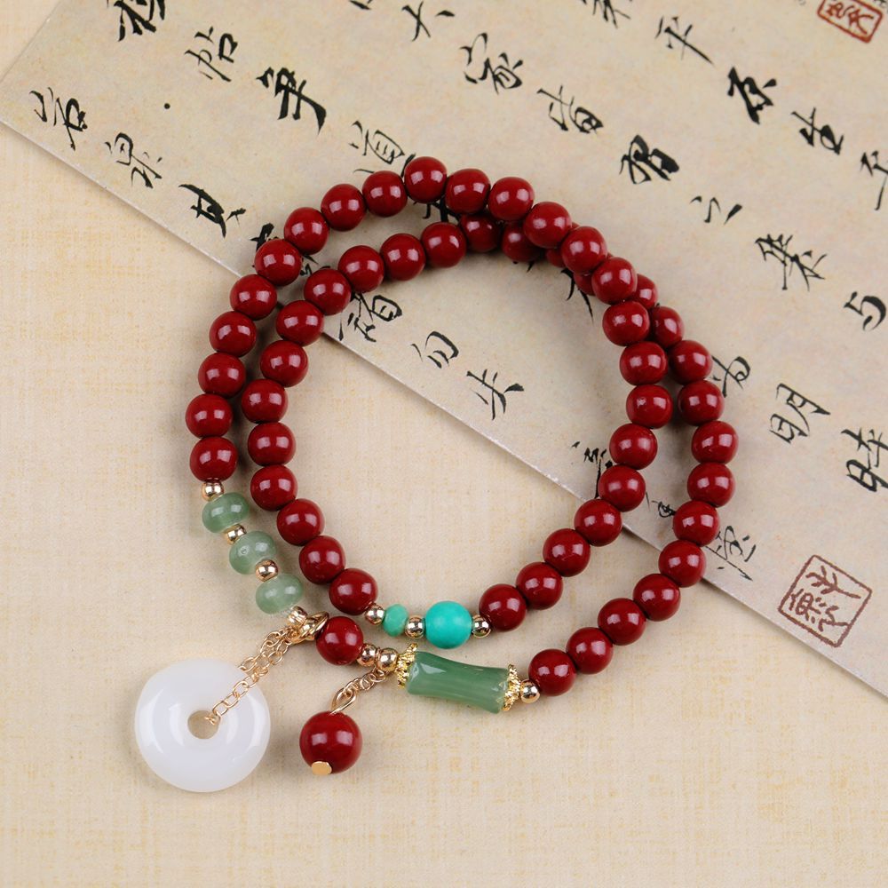 Women's & Men's Summer Cool Glass Rosary Fashion Double Circle Imitation Bracelet