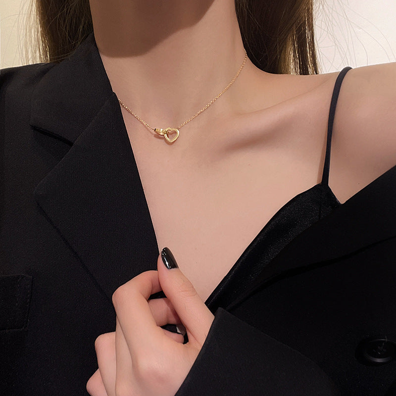 Heart-shaped Light Luxury Minority Design Female Clavicle Chain Necklaces
