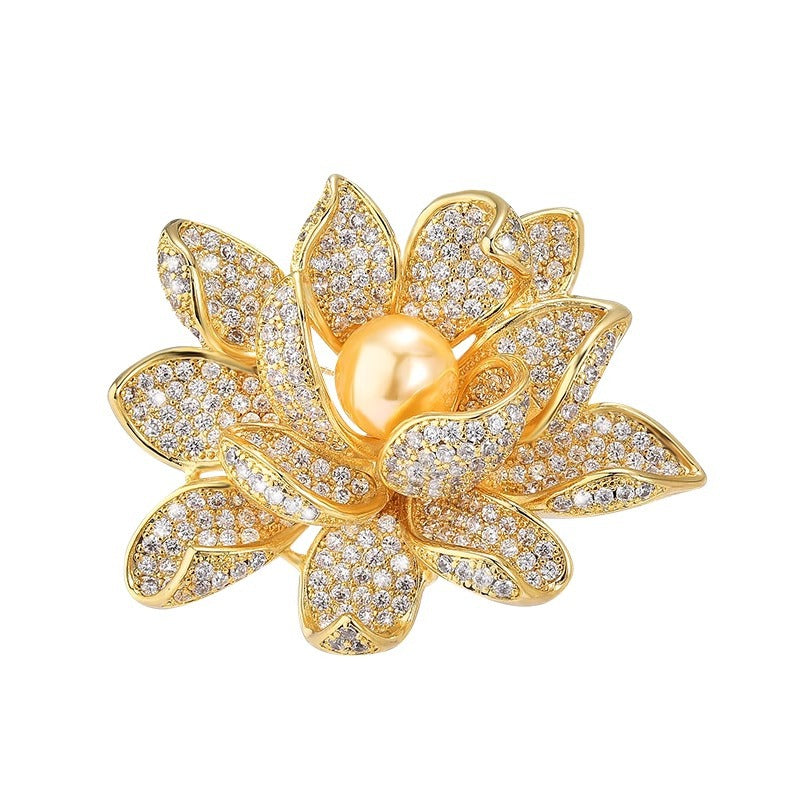 Golden Pearl Corsage Wheat Brooch Female High-grade Brooches