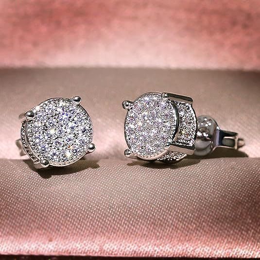 Women's & Men's Zircon Stainless Steel Versatile High Sense Stud Earrings