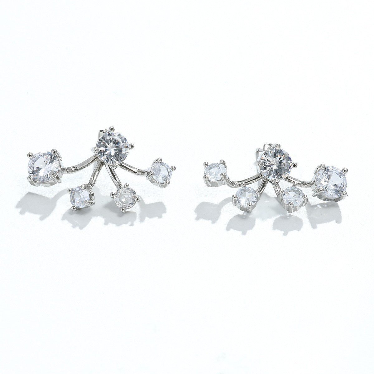 Women's Unique Design Colorful Flower Bracket Elegant Exquisite Stud Earrings