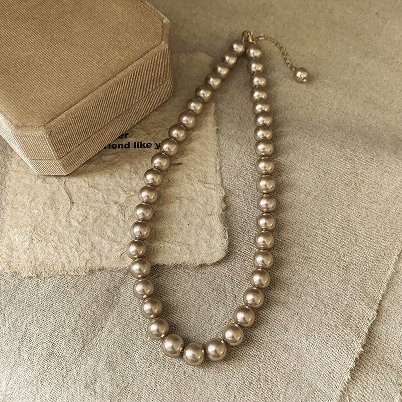 French Laziness Pearl Female Niche High Necklaces