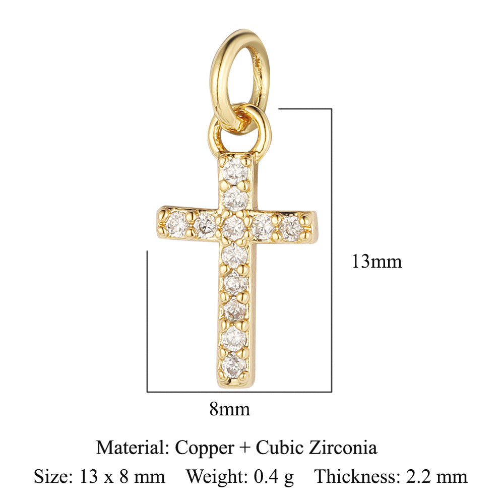 Star Moon Copper Zircon Ornament Accessories Lightning Eye Pendants