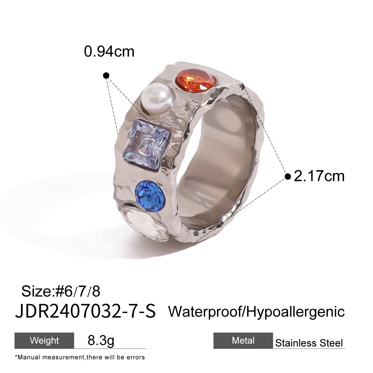 Diamond Opening High Sense Niche Titanium Rings