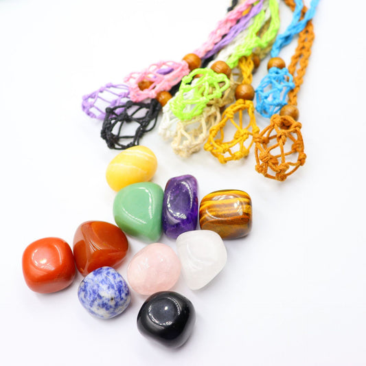 Stone Natural Net Bag Handmade Adjustable Pendants