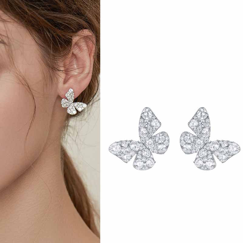 Women's Butterfly Zircon For Light Luxury Minority Design Exquisite Earrings