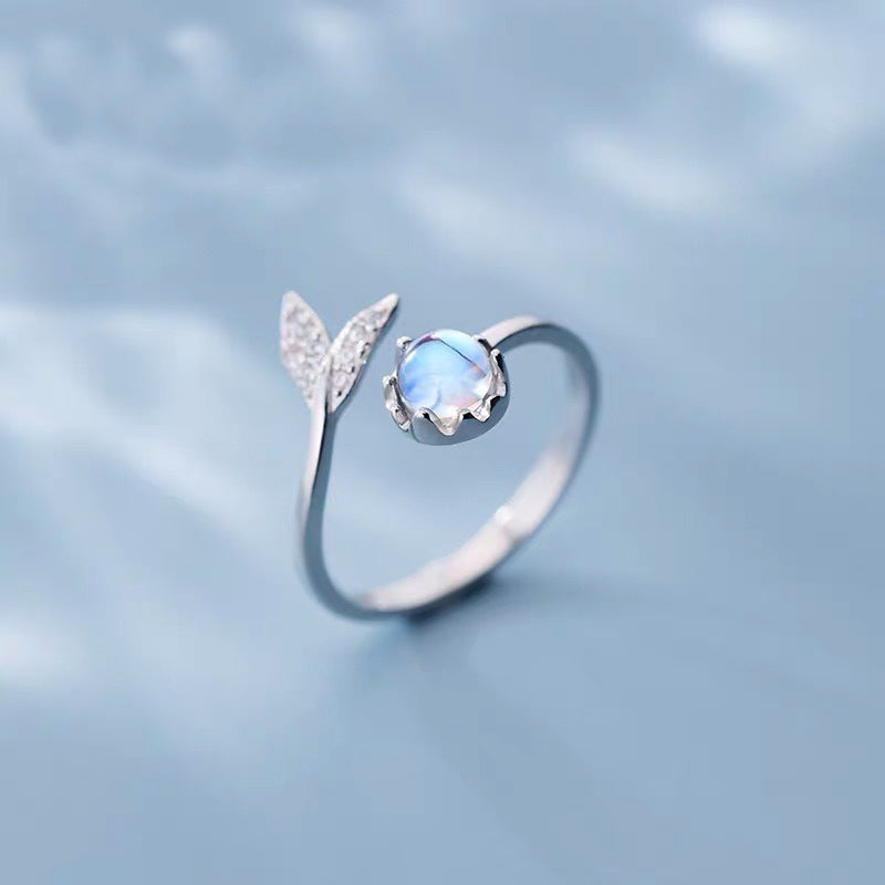 Style Temperament Wild Mermaid Bubble Female Colored Glaze Fishtail Ring