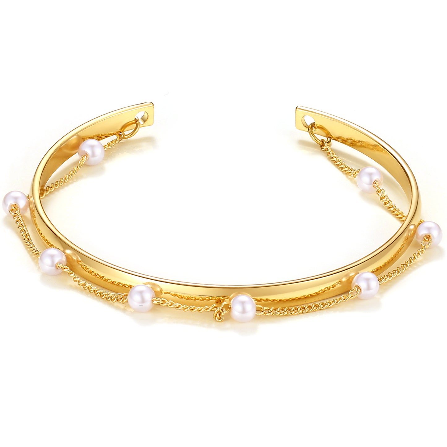 French Entry Lux Irregular Pearl Alloy Simple Bracelet